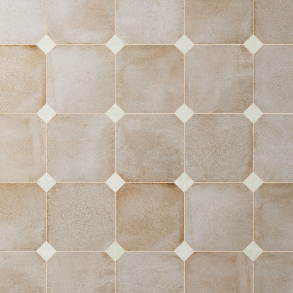 Laverton Octagon Arena with Taco Nieve 7-7/8 in. x 7-7/8 in. Porcelain Floor and Wall Tile