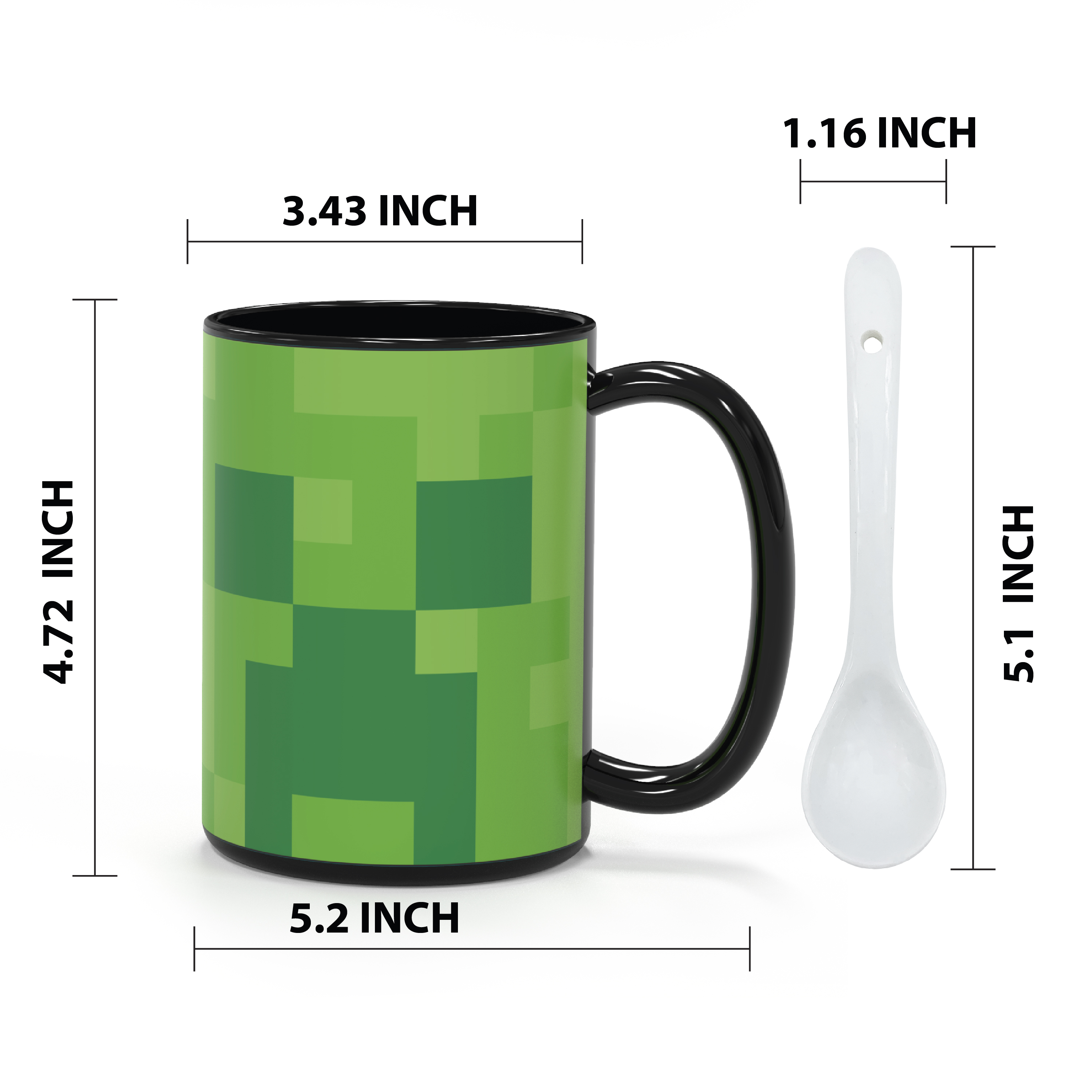 Minecraft 15 ounce Ceramic Color Changing Coffee Mug, Creeper and More, 2-piece set slideshow image 9