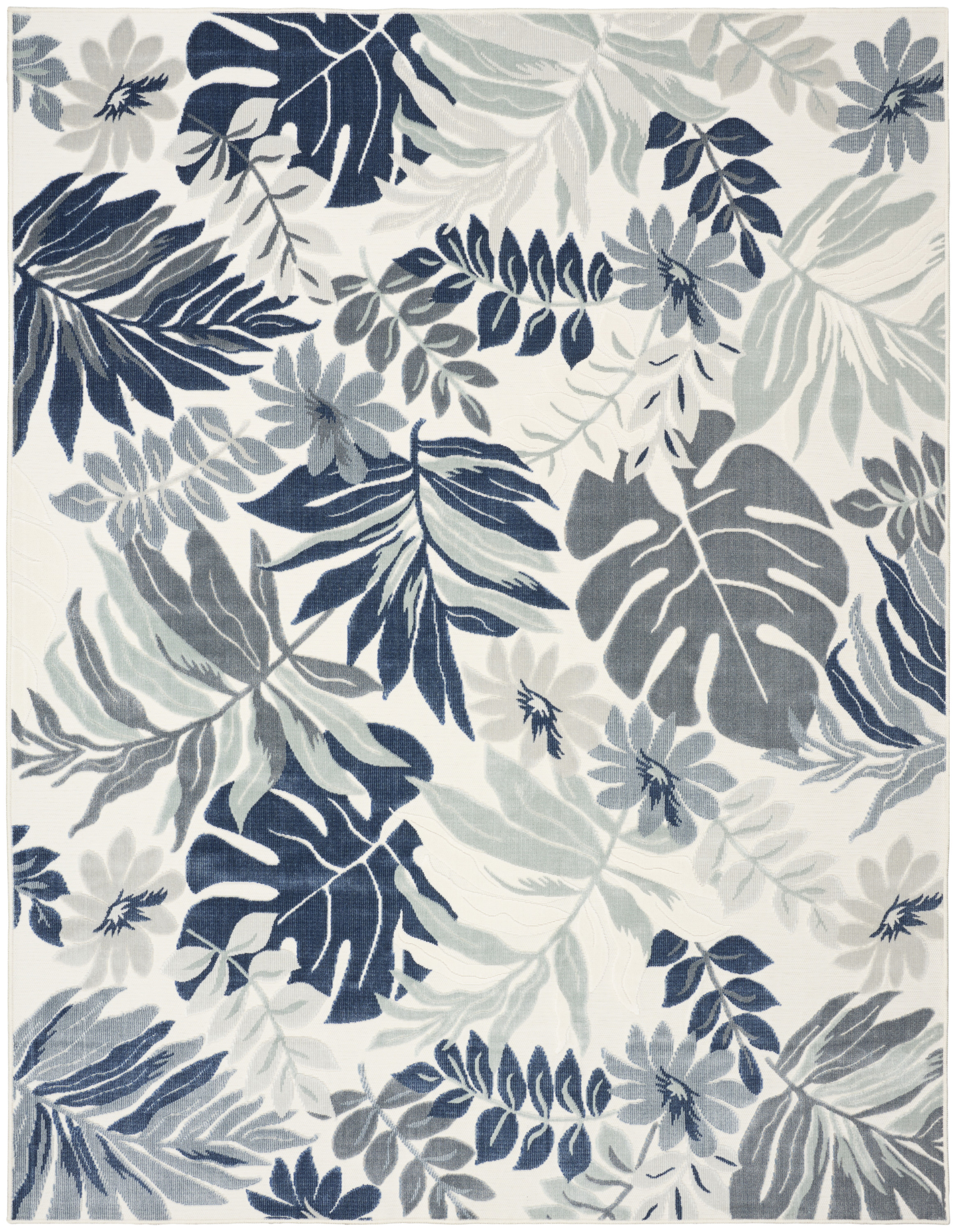 Nourison Suncoast 7'10" x 9'10" Blue Tropical Rug