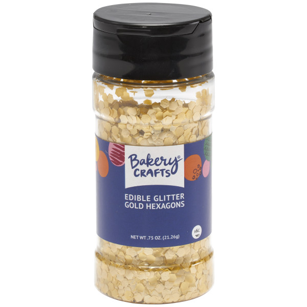 Gold Hexagons - Red 3 Free Edible Glitter