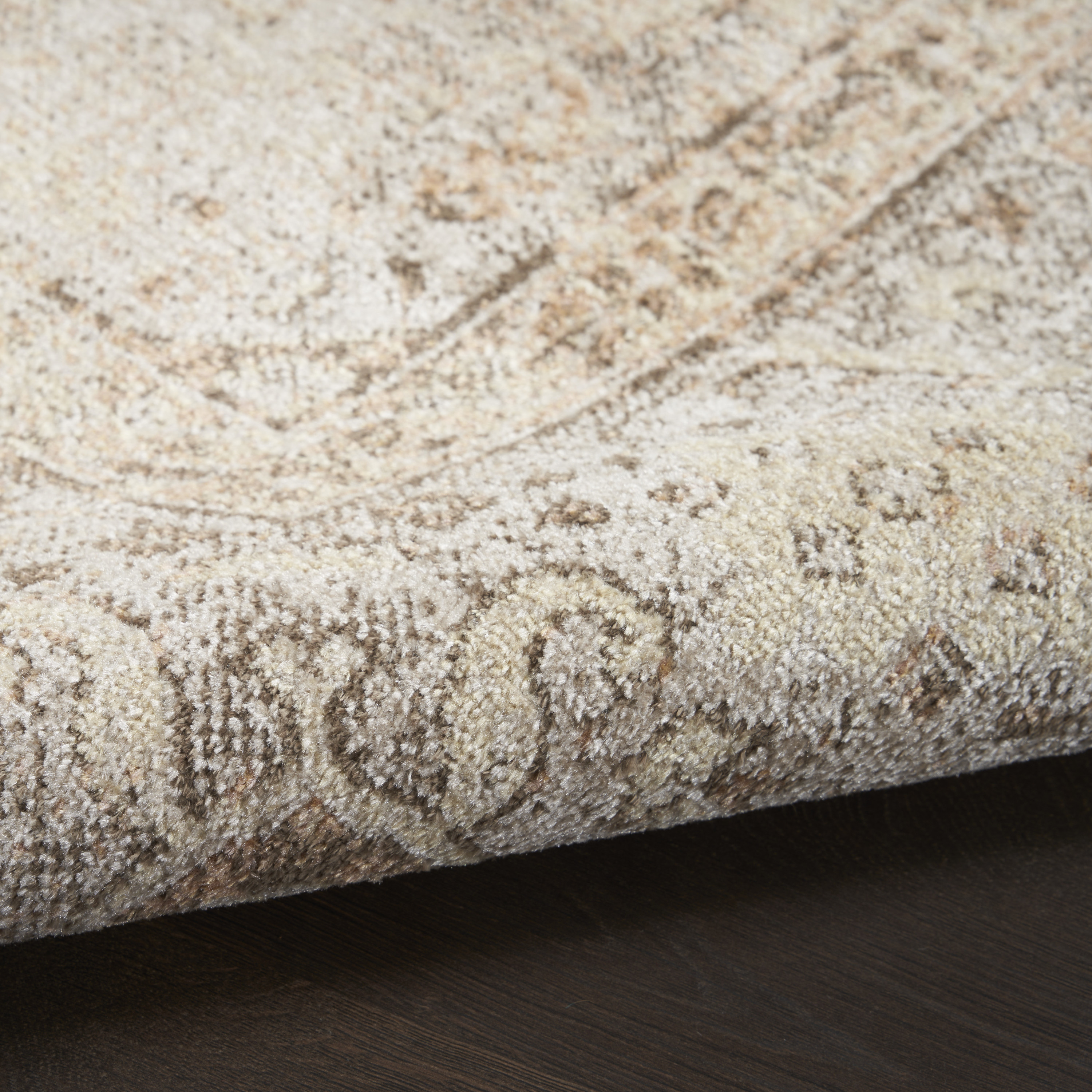 Nourison Astra Machine Washable 6'7" x 9' Beige Vintage Indoor Rug