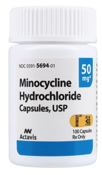 Minocycline HCl Capsules 50mg Bottle -100/Bottle