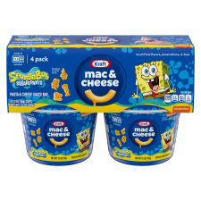 Kraft Mac & Cheese Cups Macaroni and Cheese Microwavable Dinner SpongeBob SquarePants, 4 ct Pack, 1.9 oz Cups
