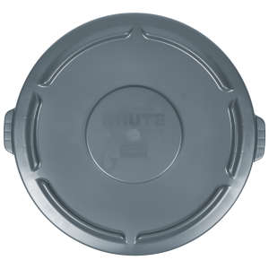 Rubbermaid Commercial, BRUTE, Self-Draining, Round, Resin, 55 gal, Gray, Receptacle Lid