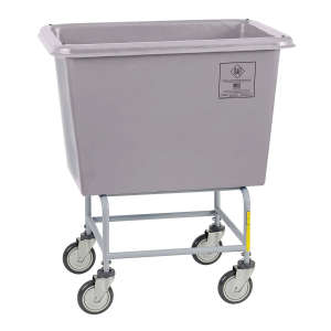 R&B Wire, Elevated Poly Laundry Truck, 8 Bushel, Gray