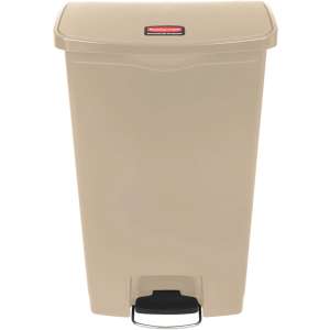 Rubbermaid Commercial, Streamline, Step-On, 18 gal, Resin, Beige, Rectangle, Receptacle