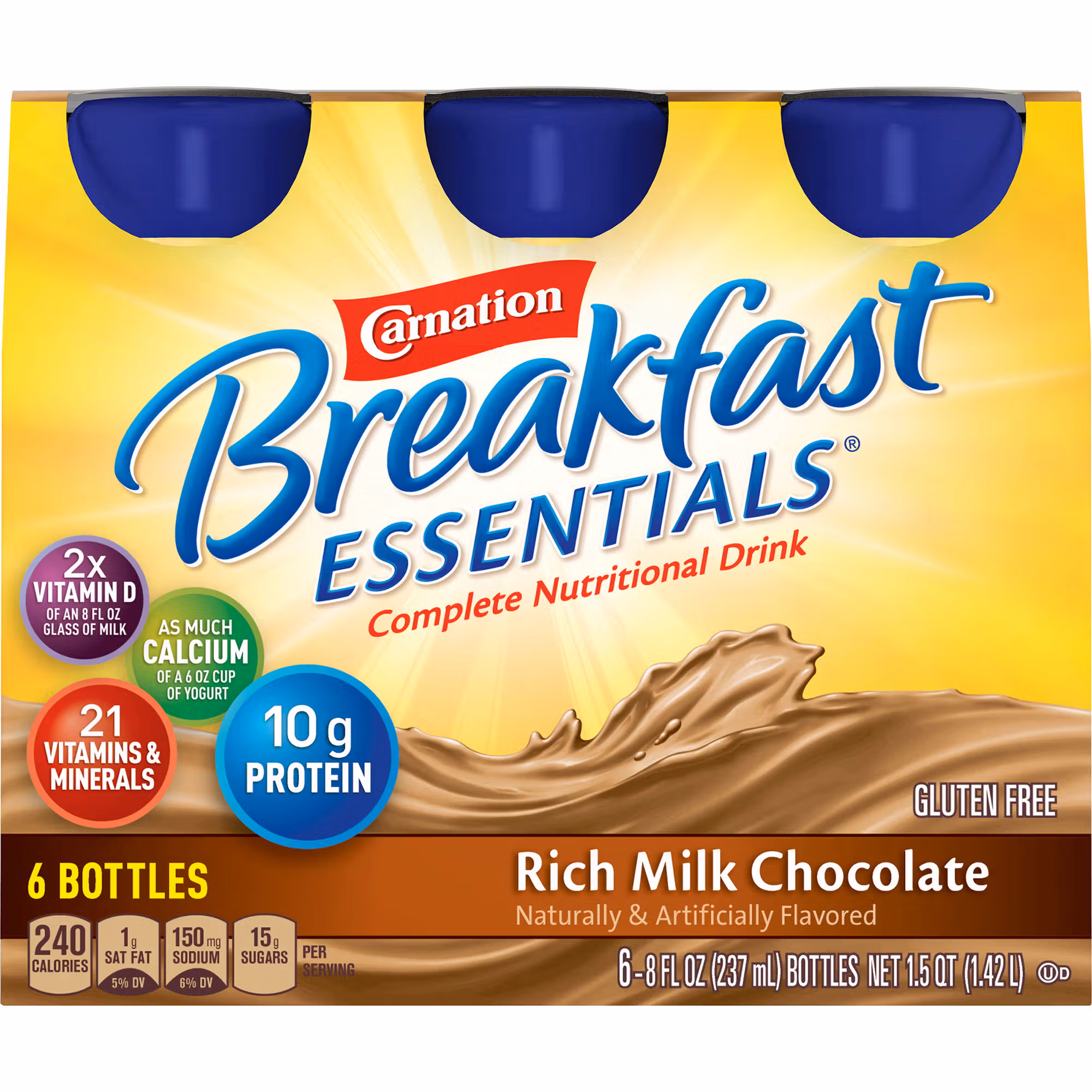 Carnation Breakfast Essentials® Chocolate Nutritional Drink, 8-ounce bottle