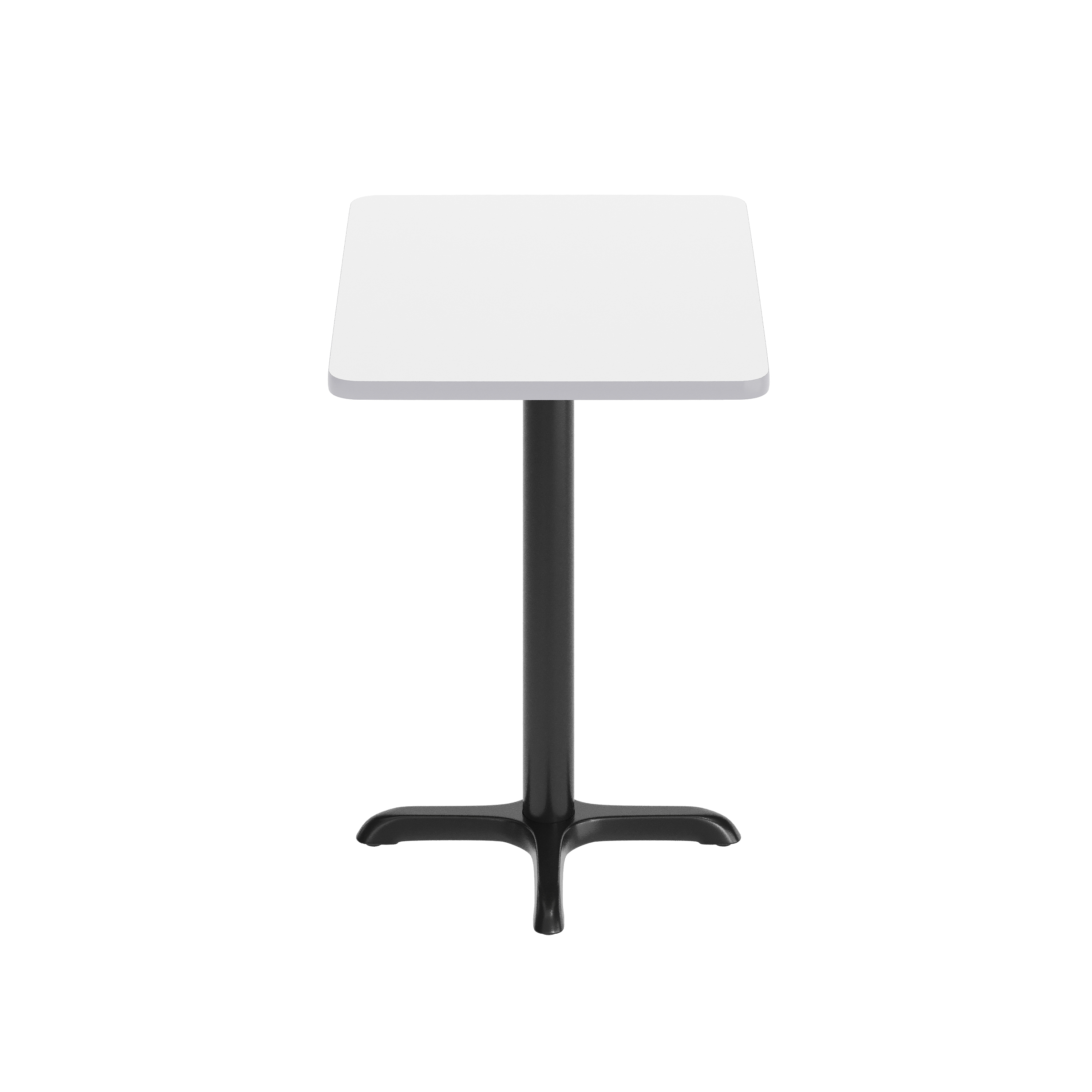 Graniss 24'' x 30'' White Rectangular Laminate Table Top with Black 22 x 22 "... - Picture 24 of 36