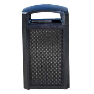 Rubbermaid Commercial, Landmark Series®, 50 gal, Resin, Black, Square, Receptacle