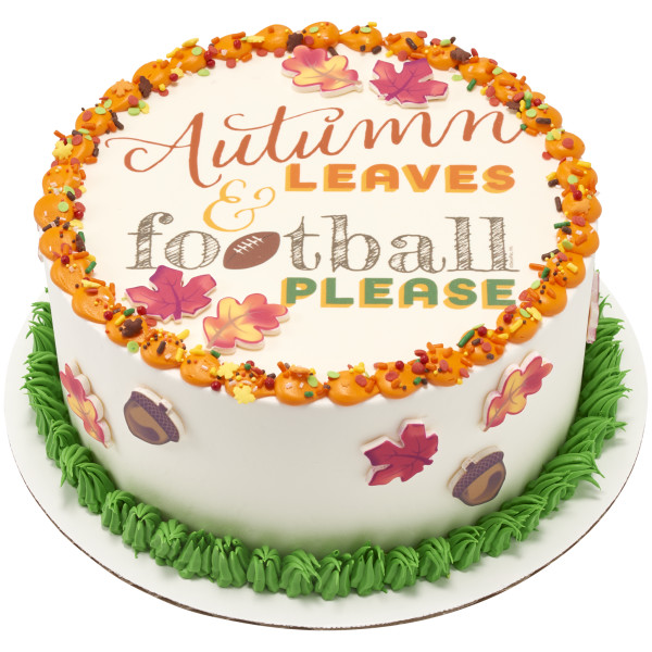 Autumn Leaves & Football Please PhotoCake® Edible Image®