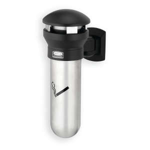 Rubbermaid Commercial, Infinity™, Wall-Mount, 1 gal, Metal, Stainless Steel, Round, Smoking Receptacle