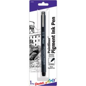 Pointliner Pen, 0.5mm, Black Pigment Ink, 1-Pack