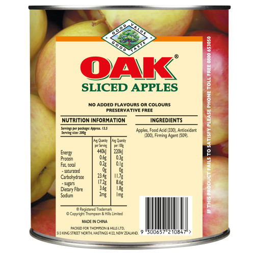  OAK® Sliced Apples 2.7kg 
