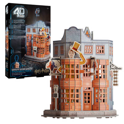 4D Build, Harry Potter Weasleys Wizard Wheezes Store 3D Puzzle Model Kit, 62 Pcs, Harry Potter Gifts Desk Décor, 3D Puzzles for Harry Potter Fans 12+