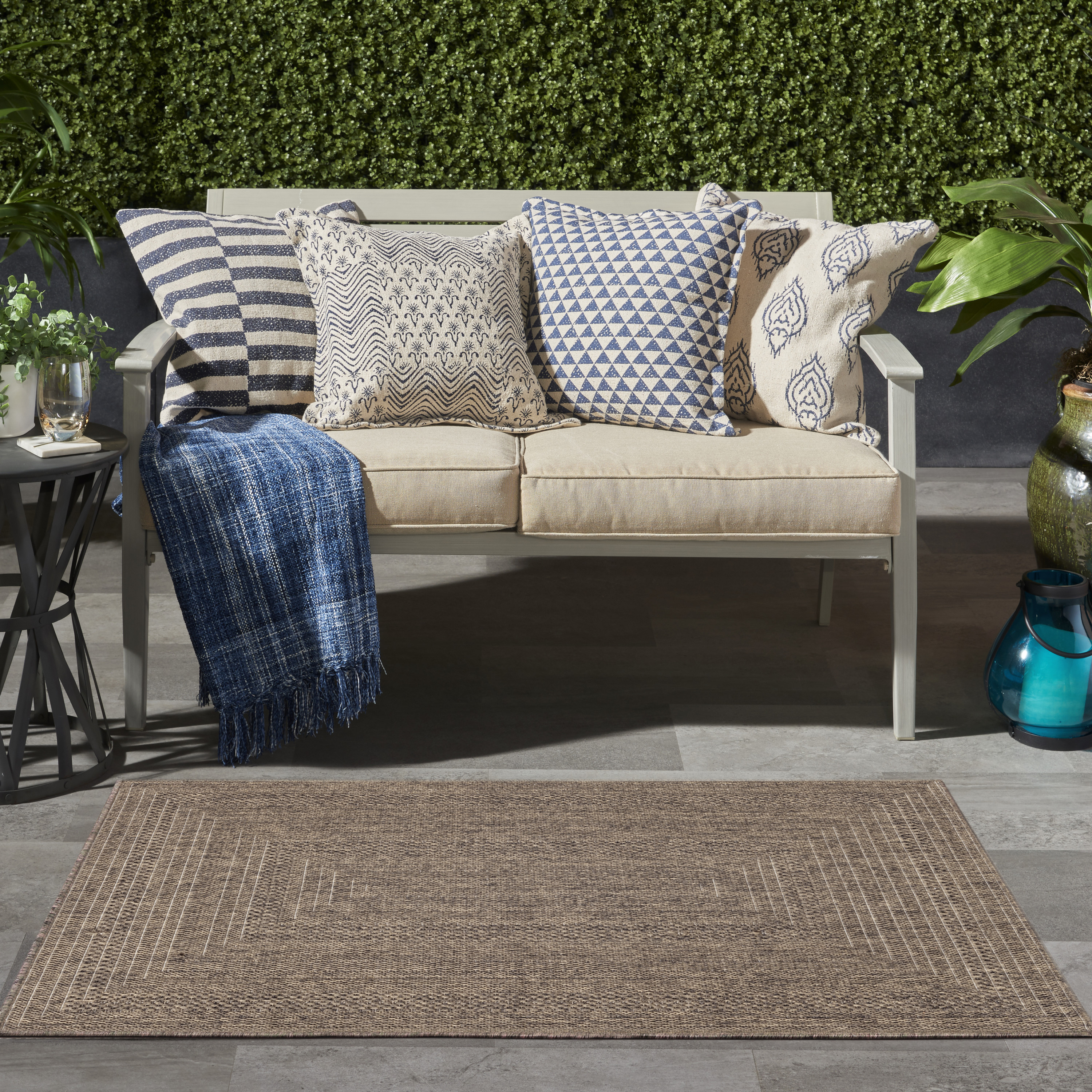 Nourison Tulum 3' x 5' Brown Outdoor Rug