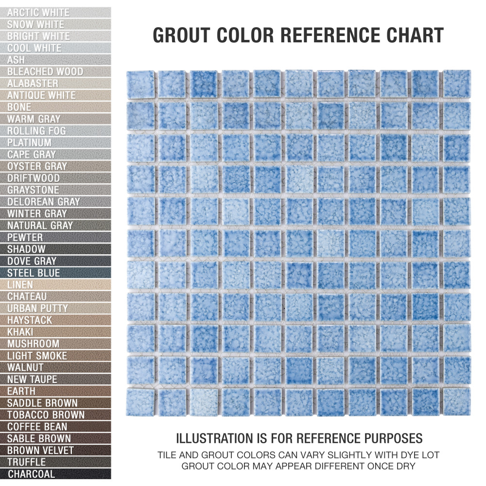 Fountain Square Blue 12 in. x 12 in. Porcelain Mosaic Tile