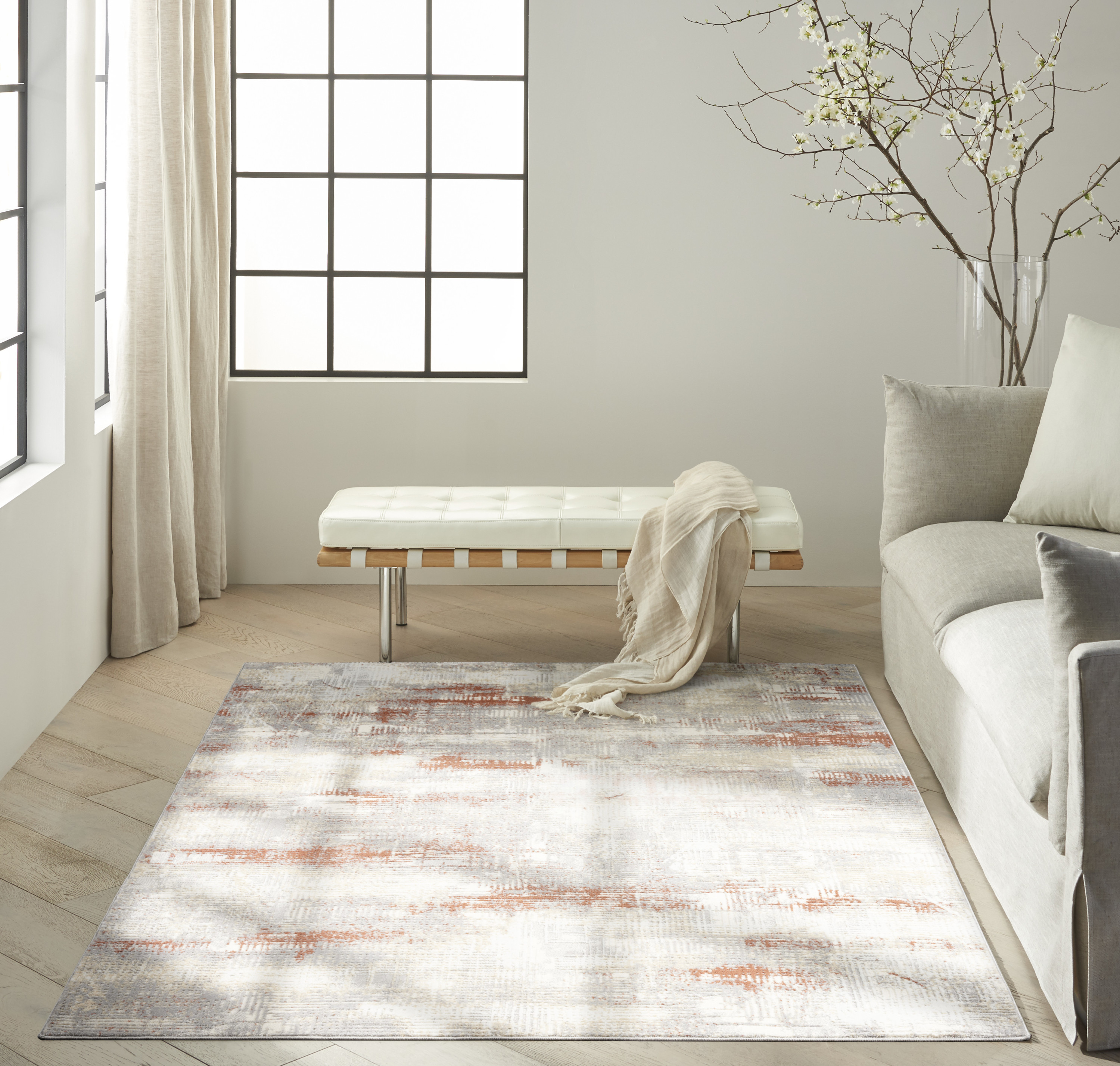 Calvin Klein CK950 Rush 5'3" x 7'3" Ivory Multicolor Modern Indoor Rug
