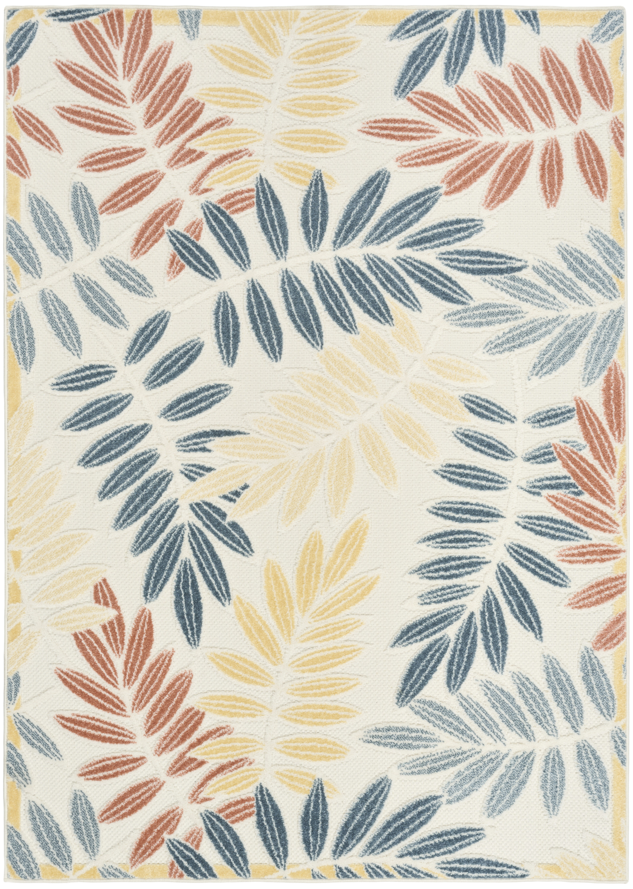 Nourison Aloha 3'6" x 5'6" Ivory Blue Modern Rug