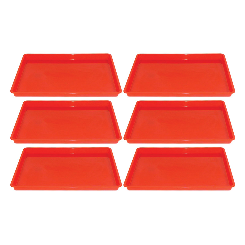 Creativitray® Finger Paint Tray, Red, Pack of 6