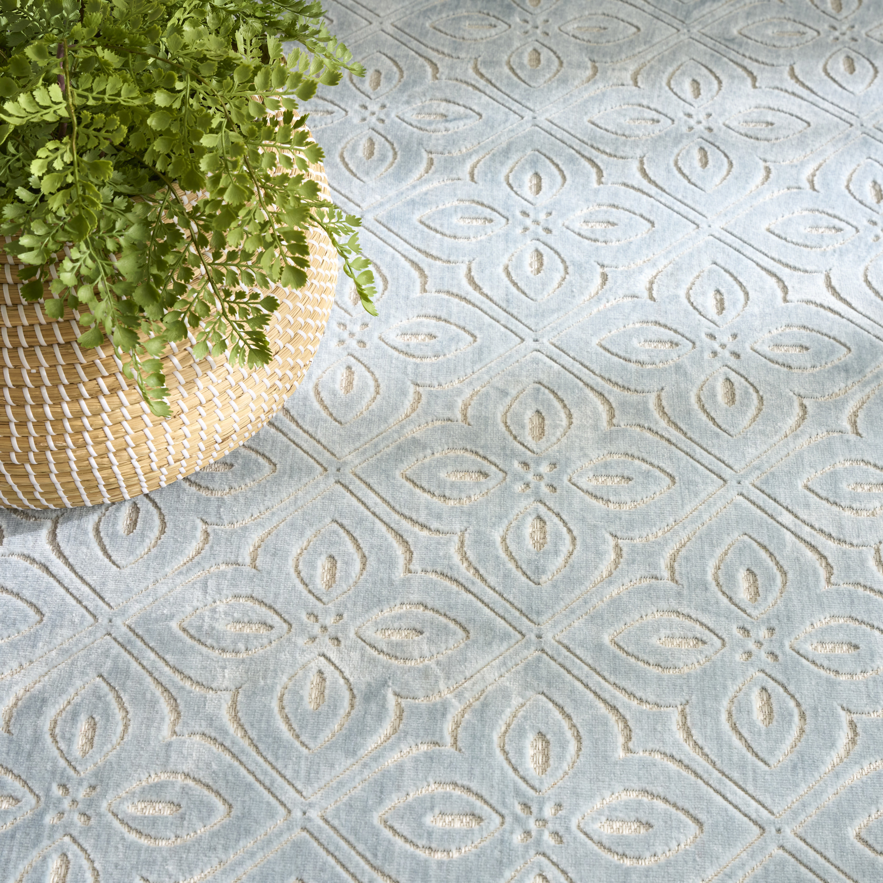Nourison Washable Charm 6' x 9' Blue Ivory Contemporary Indoor Rug