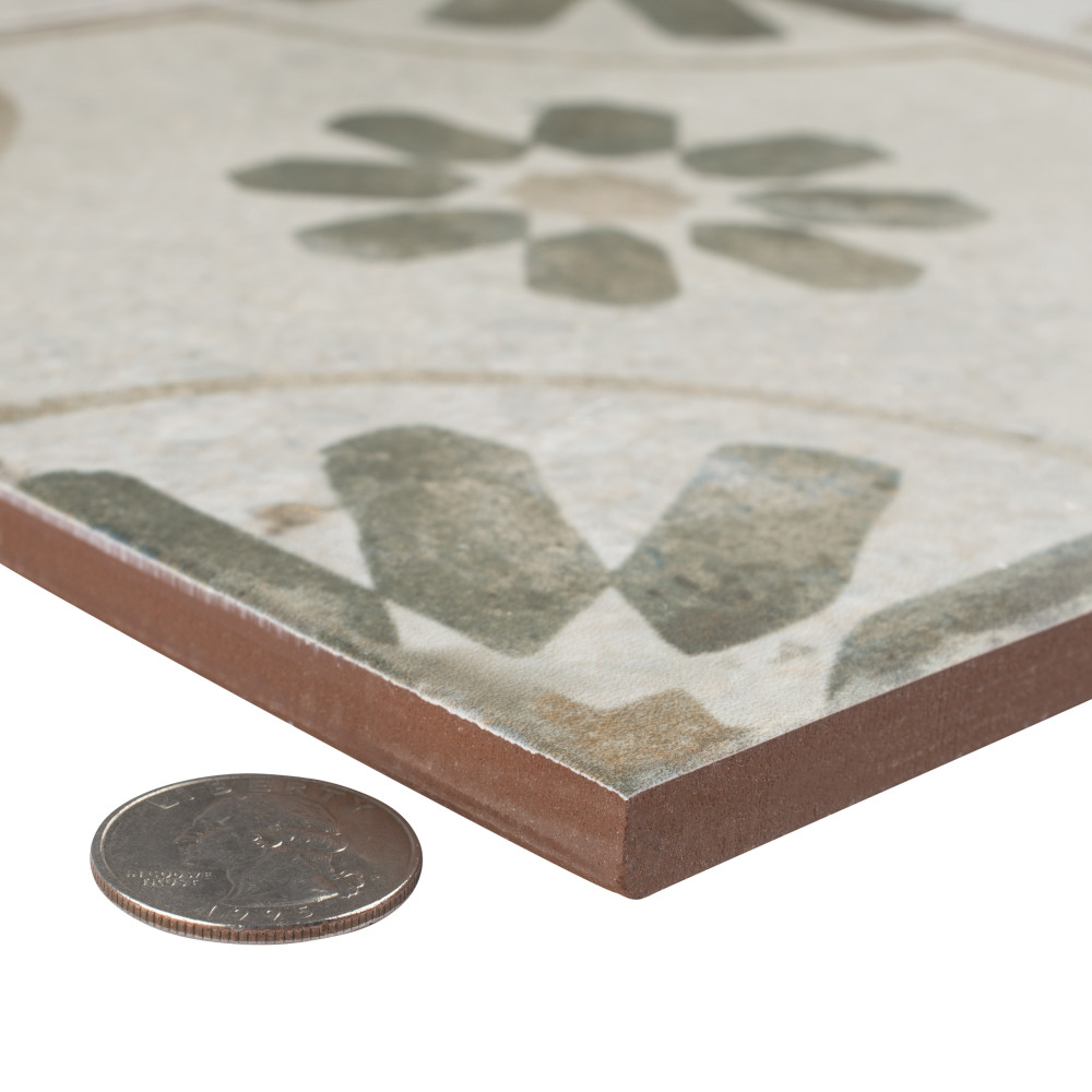 Kings Blume Sage 17-5/8 in. x 17-5/8 in. Ceramic Floor and Wall Tile