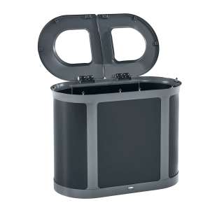 Rubbermaid Commercial, Enhance, Pill Dual Stream, 23 gal, Metal, Gray/Black, Rectangle, Receptacle