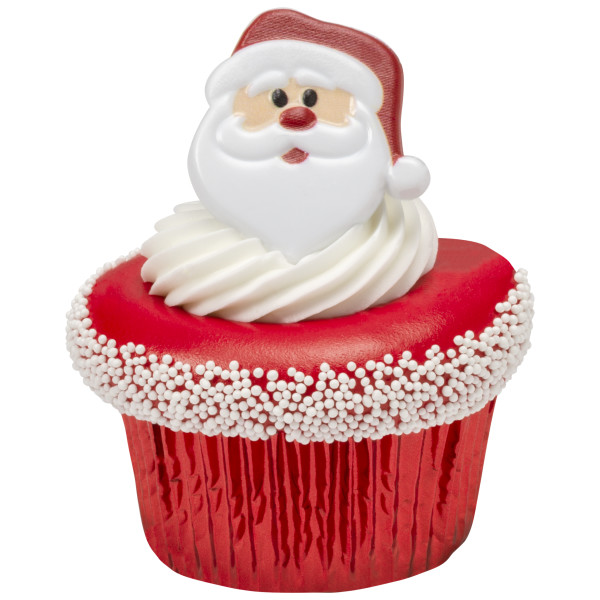 Santa Face Cupcake Rings