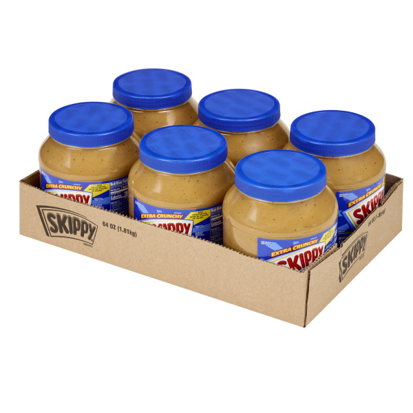 SKIPPY(r) Super Chunk Peanut Butter, 6/4 lb . C1RM - Front Right Open Case (Hi Res)