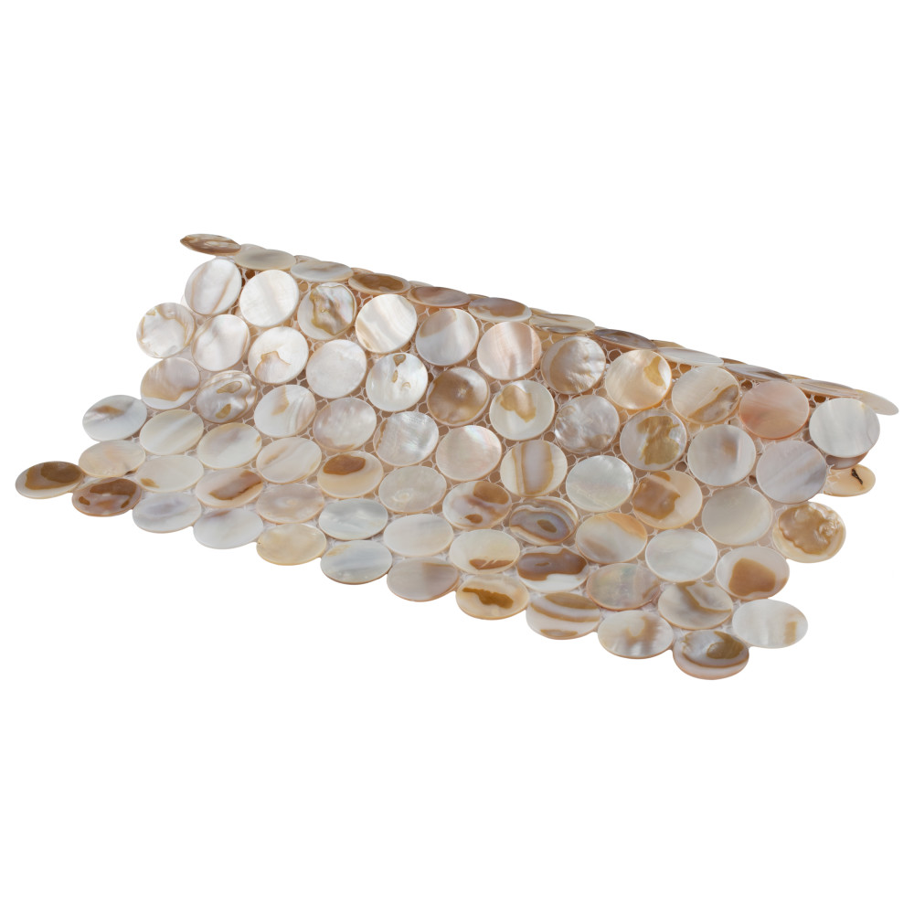 Conchella Penny Natural 11-1/4 in. x 11-5/8 in. Natural Shell Mosaic Tile
