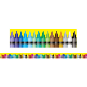 Magnetic Straight Borders/Trims, 1.5" x 24", Crayon Theme, Pack of 12