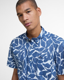 Spillroad Printed Short-Sleeved Shirt Dark Denim