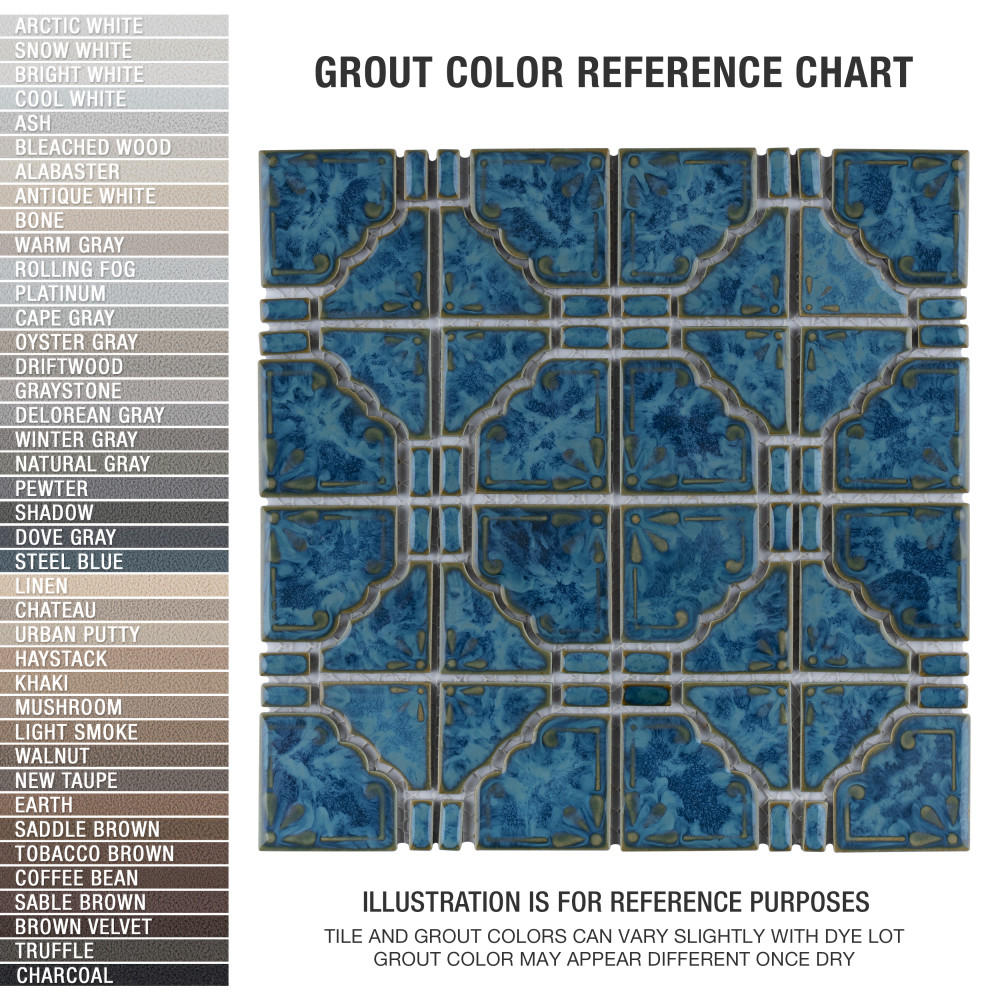 Hudson Moonbeam Pacific Blue 11-7/8 in. x 11-7/8 in. Porcelain Mosaic Tile