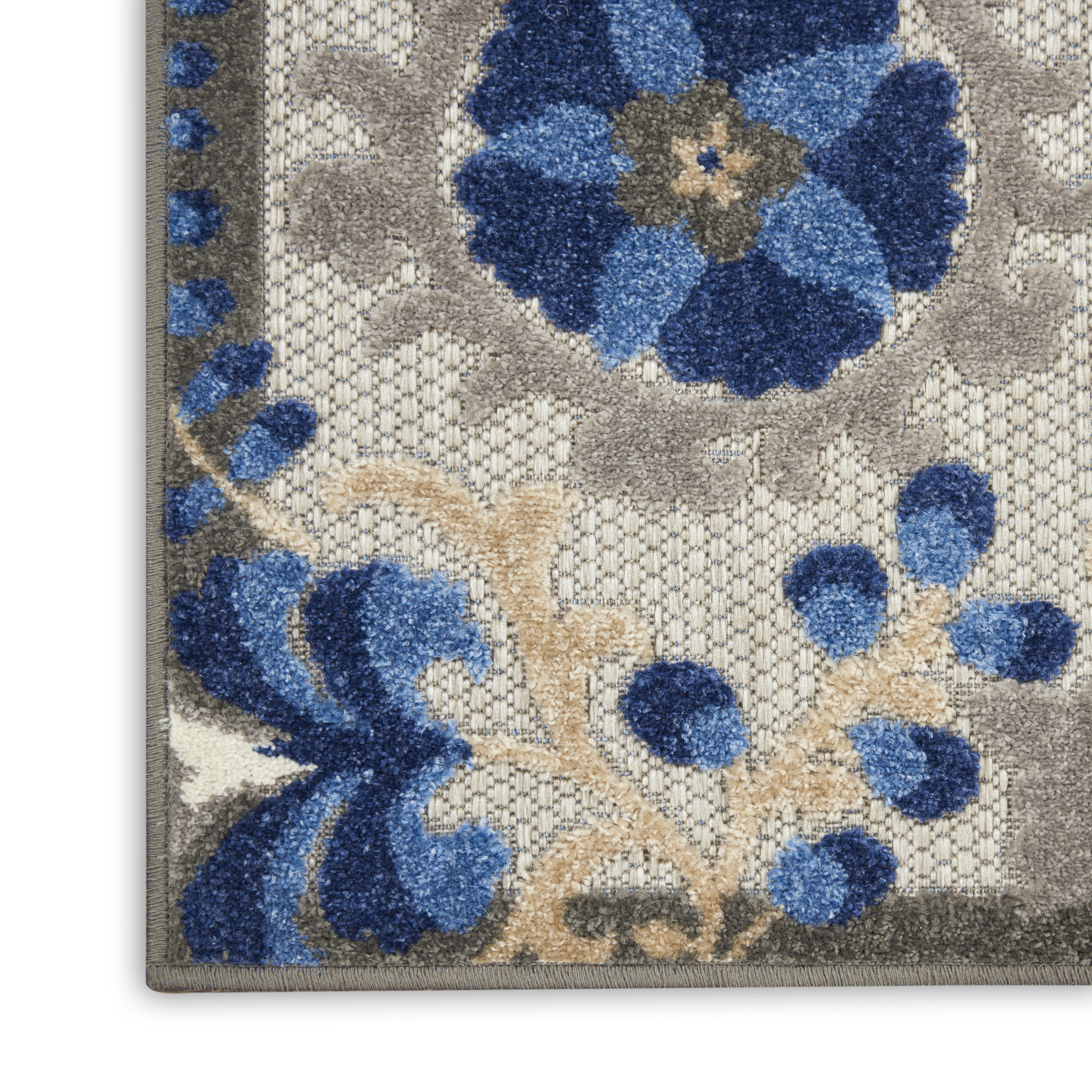 Nourison Aloha 6' x 9' Natural Blue Farmhouse Rug