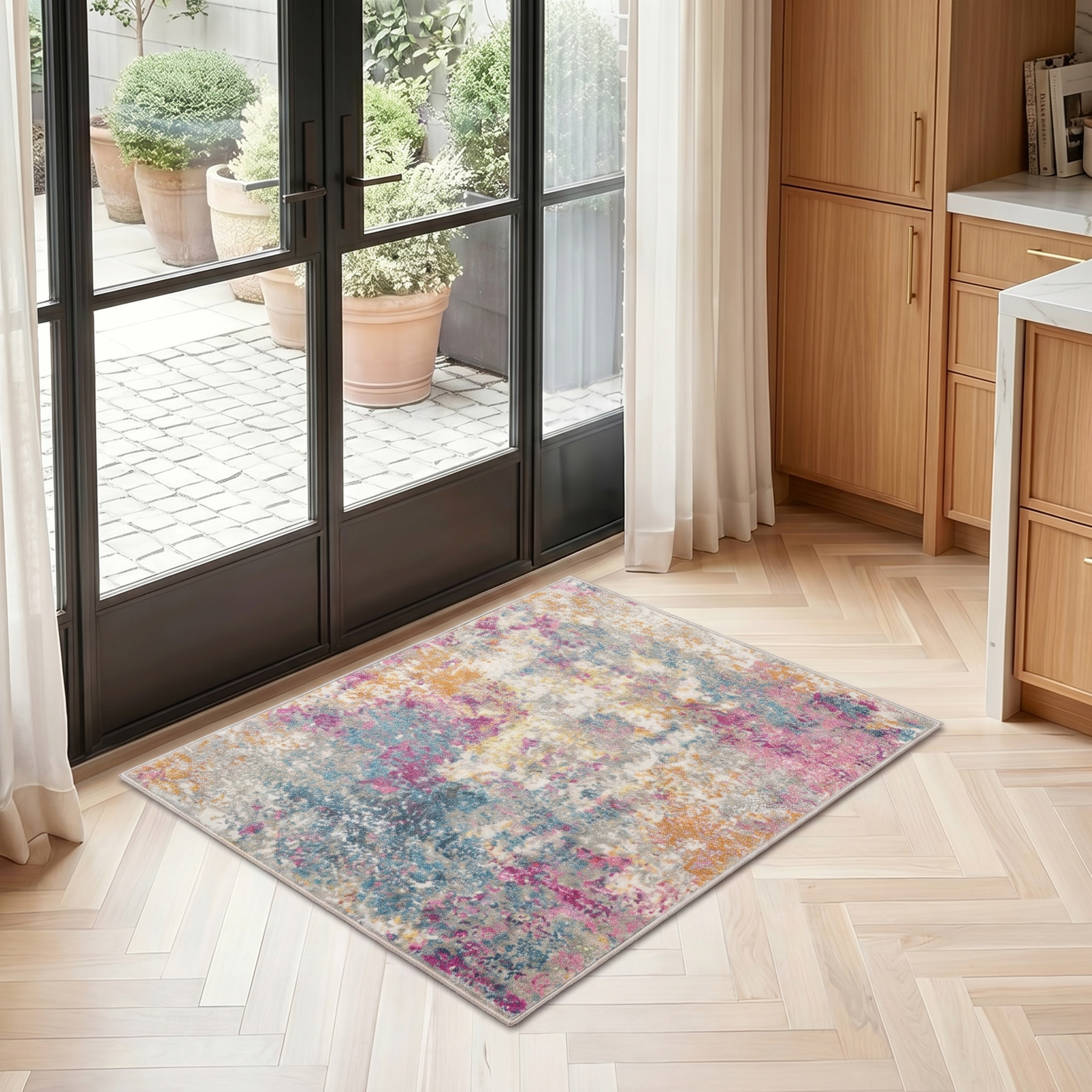 Nourison Passion 1'10" x 2'10" Ivory Multicolor Modern Indoor Rug