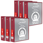 BAZIC Products&reg; 3-Ring View Binder with 2 Pockets, 1.5", Burgundy, Pack of 6 BAZ4140-6