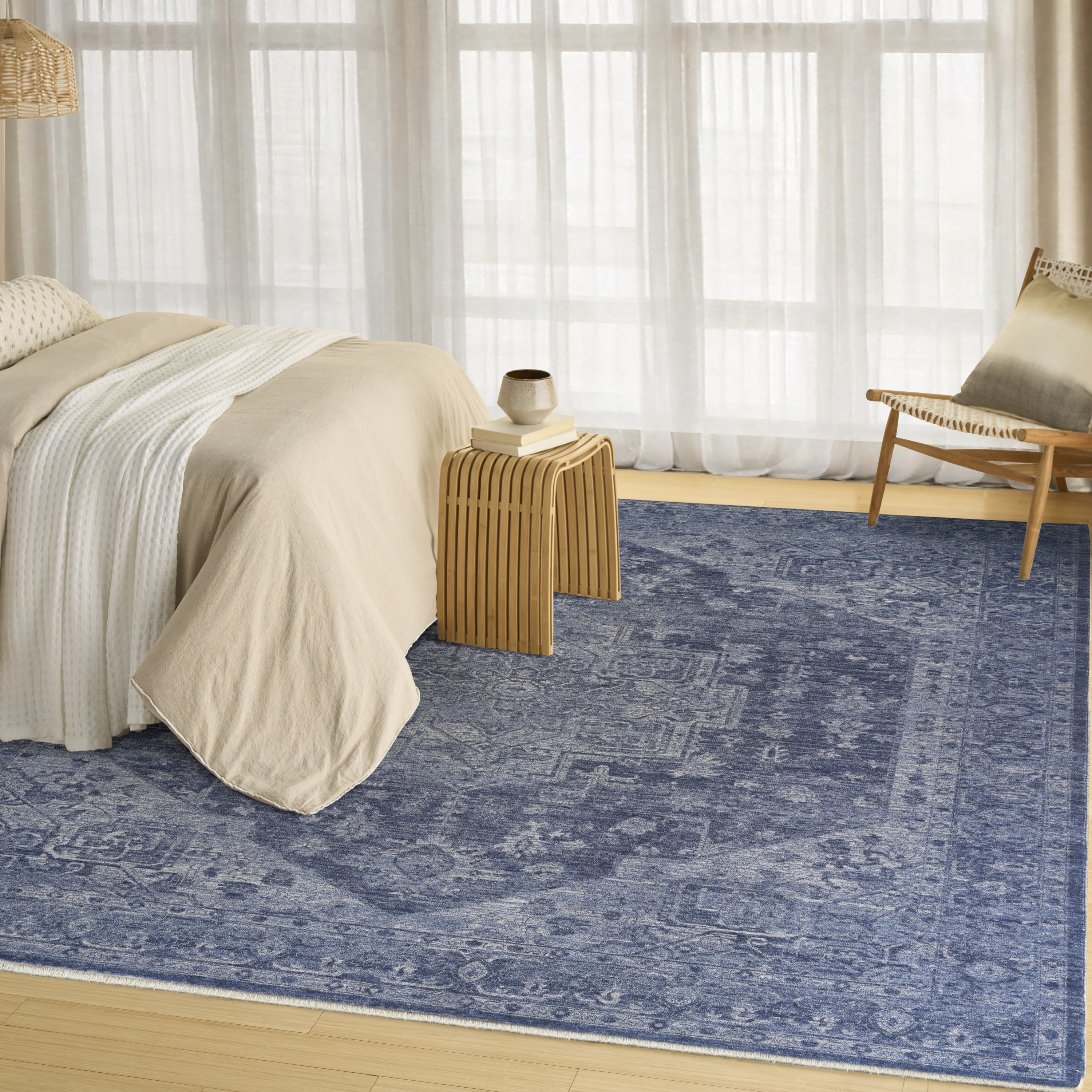 DKNY Pure Shades 9' x 12' Blue Vintage Indoor Rug