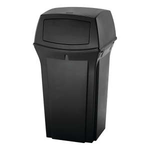 Rubbermaid Commercial, Ranger®, 35 gal, Resin, Black, Square, Receptacle