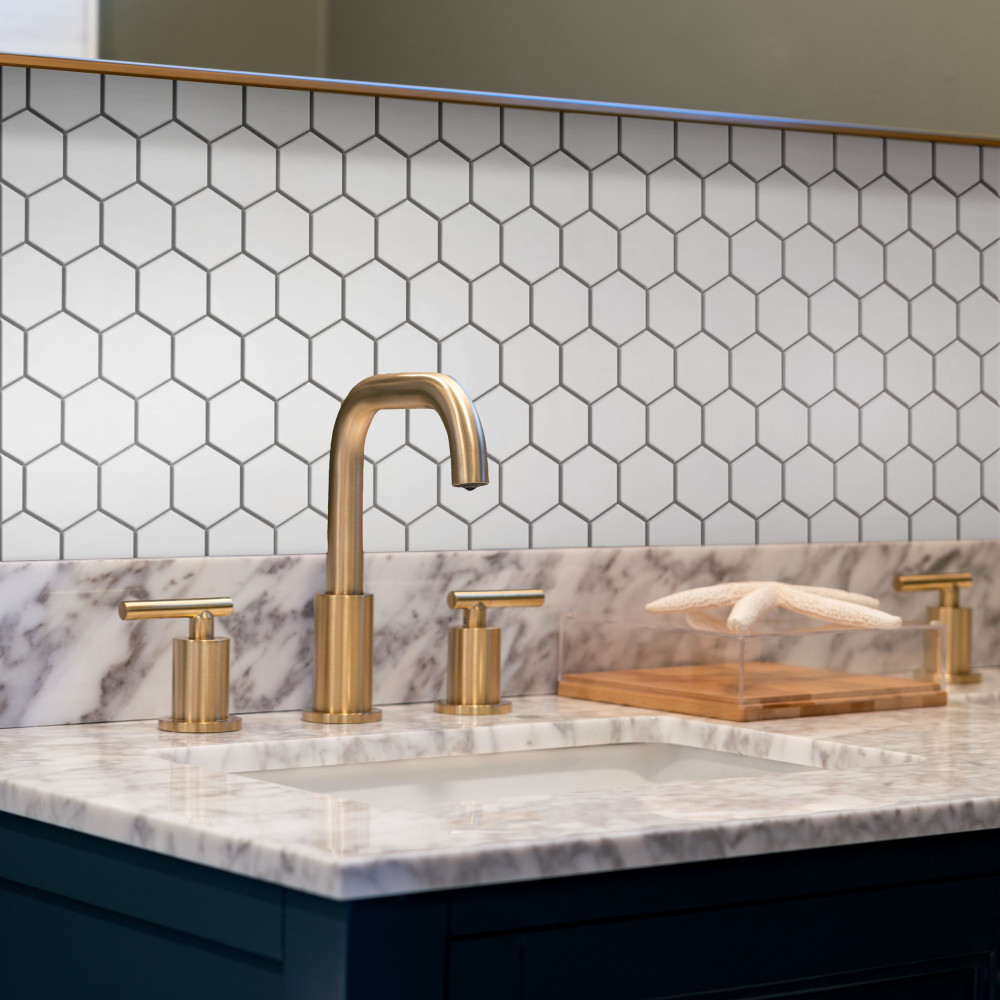 Metro Super 4″ Hex Matte White 10 in. x 11-1/2 in. Porcelain Mosaic Tile