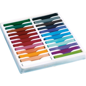 Square Artist Pastels, 24 Assorted Colors, 2-3/8" x 3/8" x 3/8", 24 Pieces