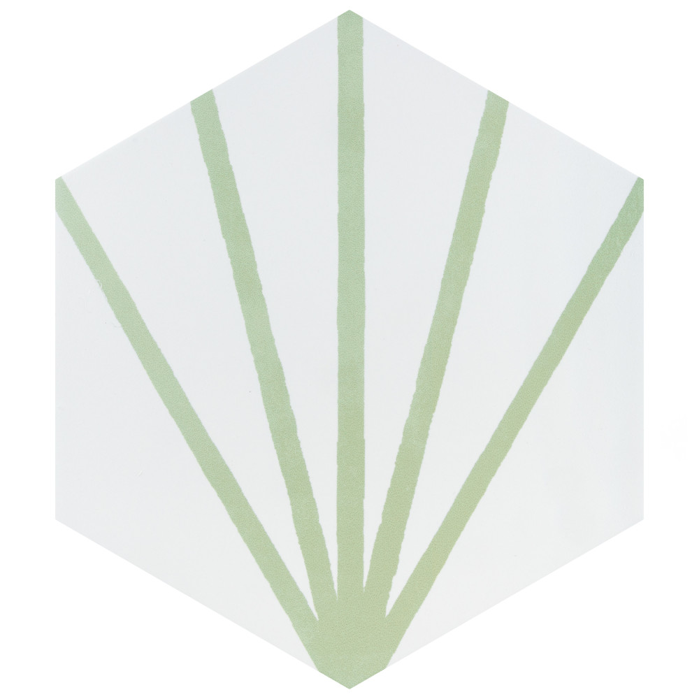 Horizon Dawn Hex Verde 7-3/4 in. x 9 in. Porcelain Floor and Wall Tile