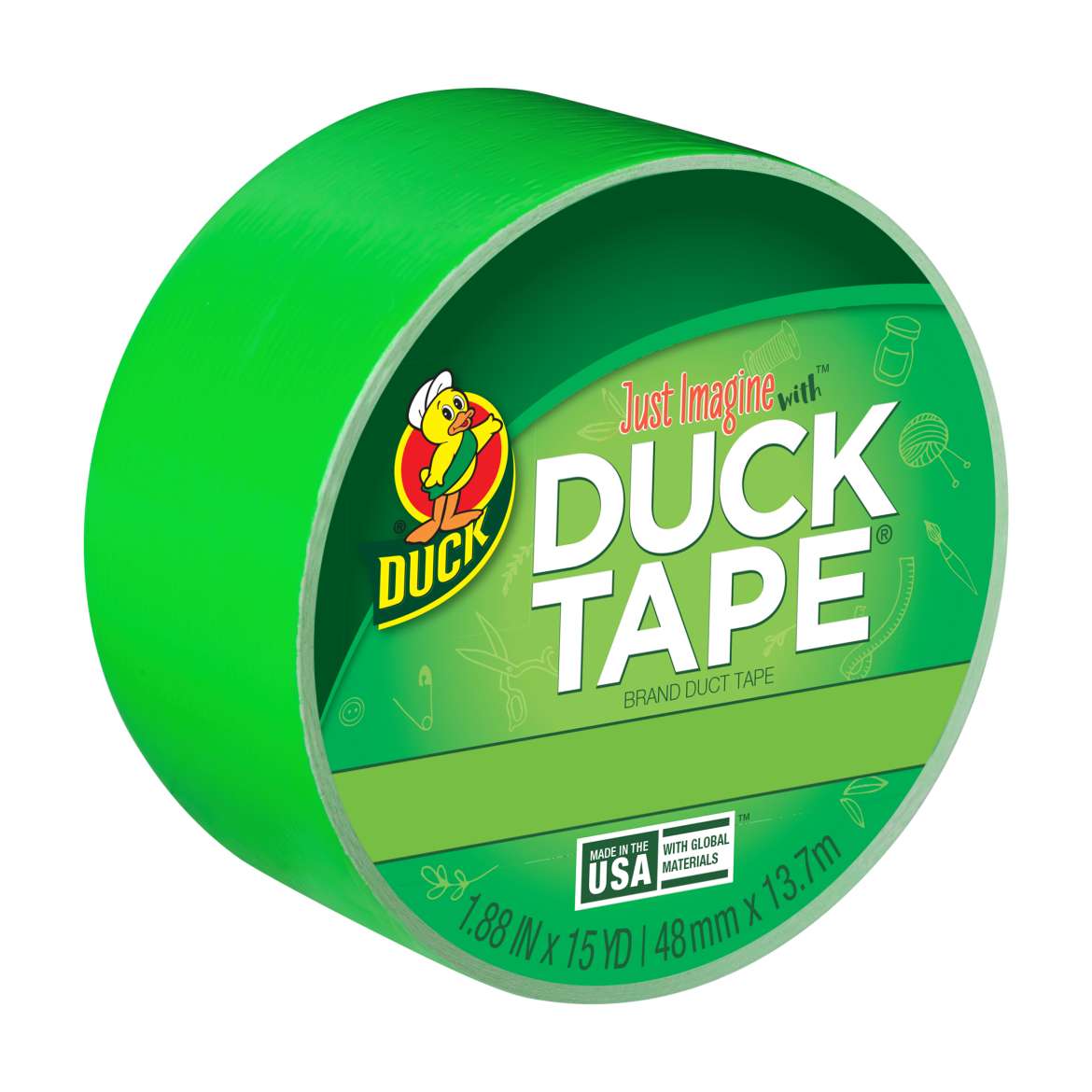 Color Duck Tape® Brand Duct Tape - Lime Green, 1.88 in. x 15 yd.