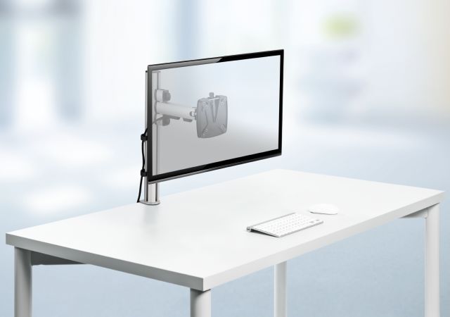 Novus TSS Single monitor arm enhances comfort by elevating a monitor to your ideal viewing height.