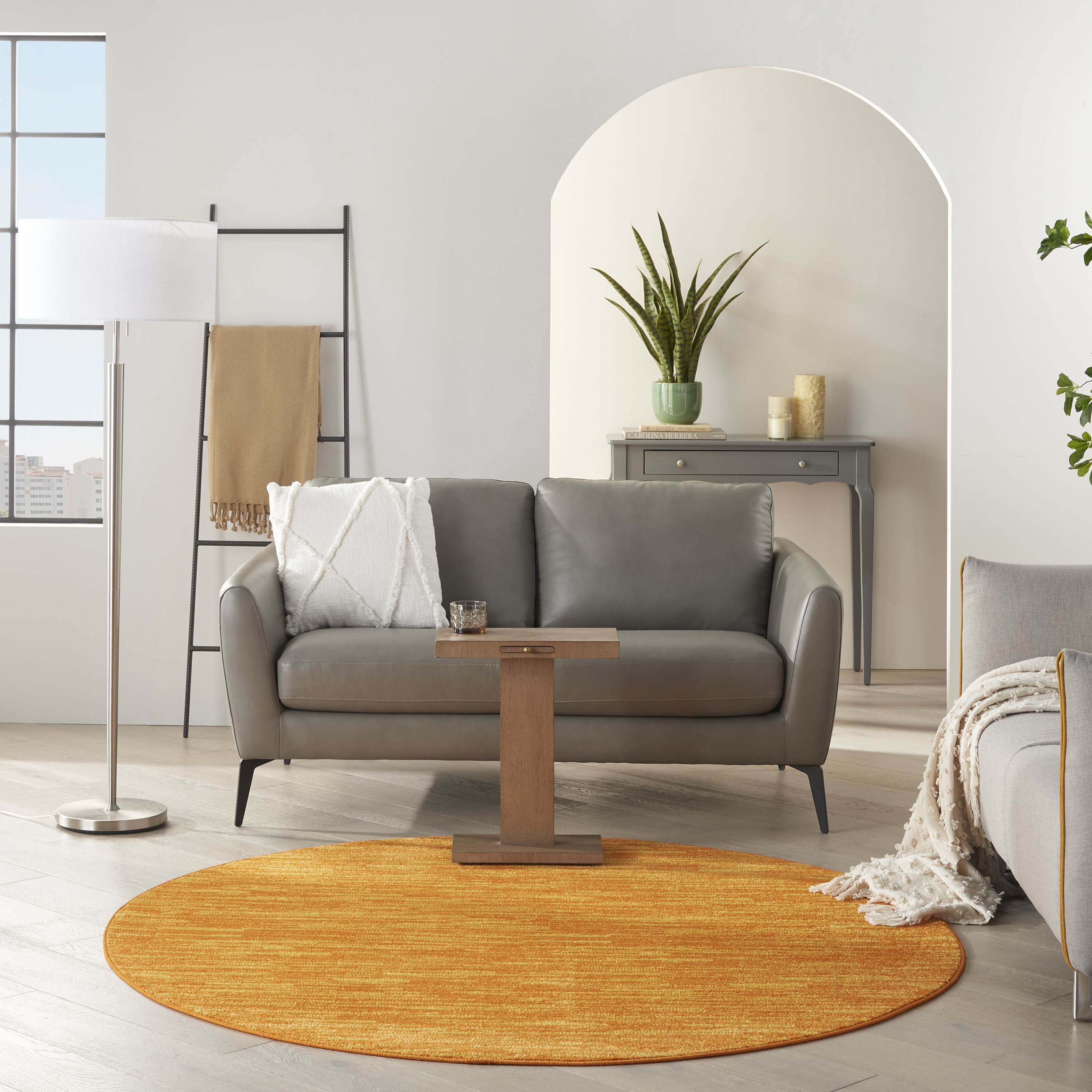 Nourison Nourison Essentials 6' x Round Sunburst Outdoor Rug