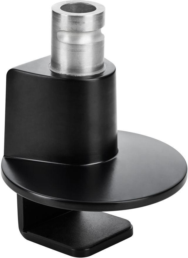 The Novus 3-in-1 mount for the black CLU Plus monitor arm.