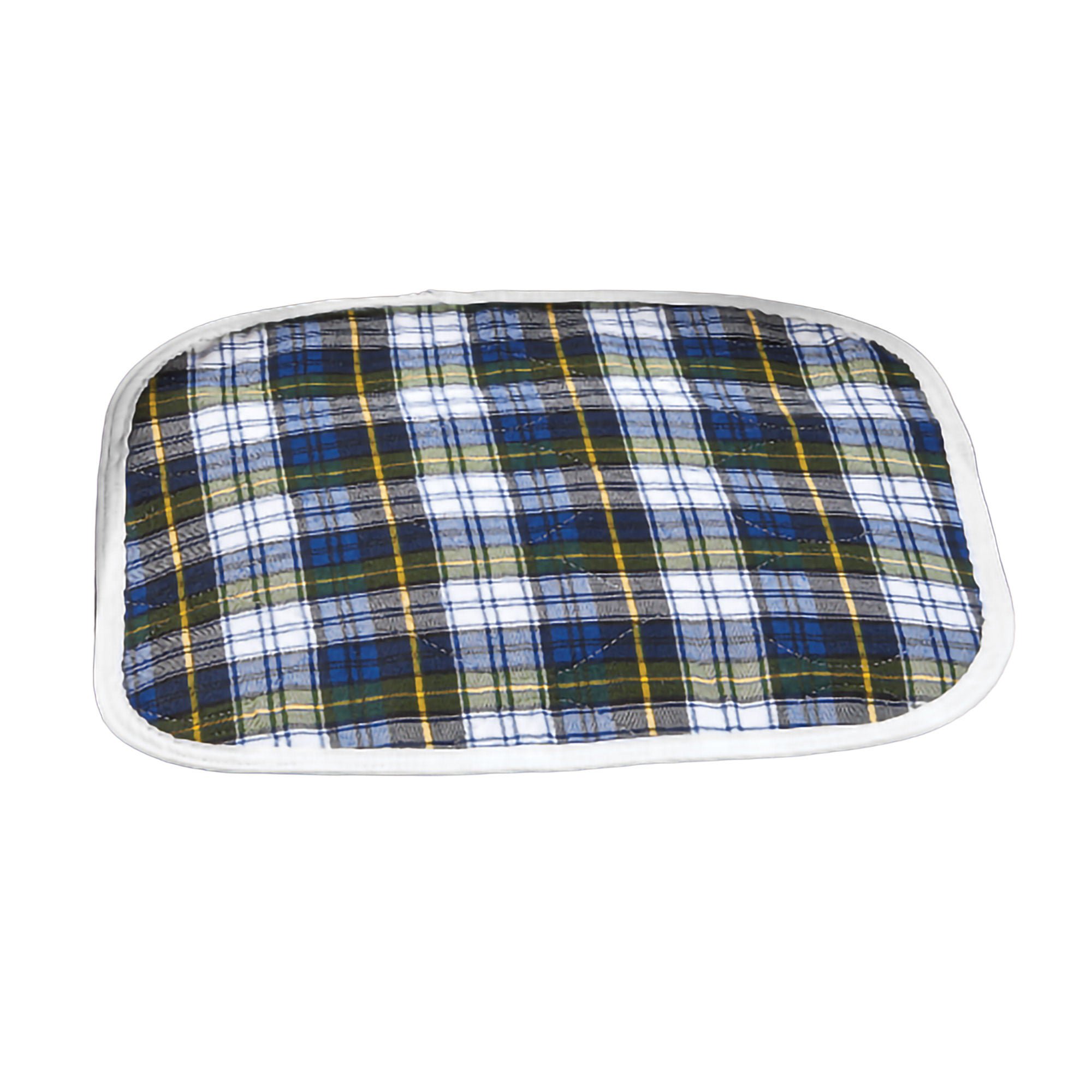 CareFor™ Deluxe Green Plaid Reusable Chair Pad, 18 x 18 Inch