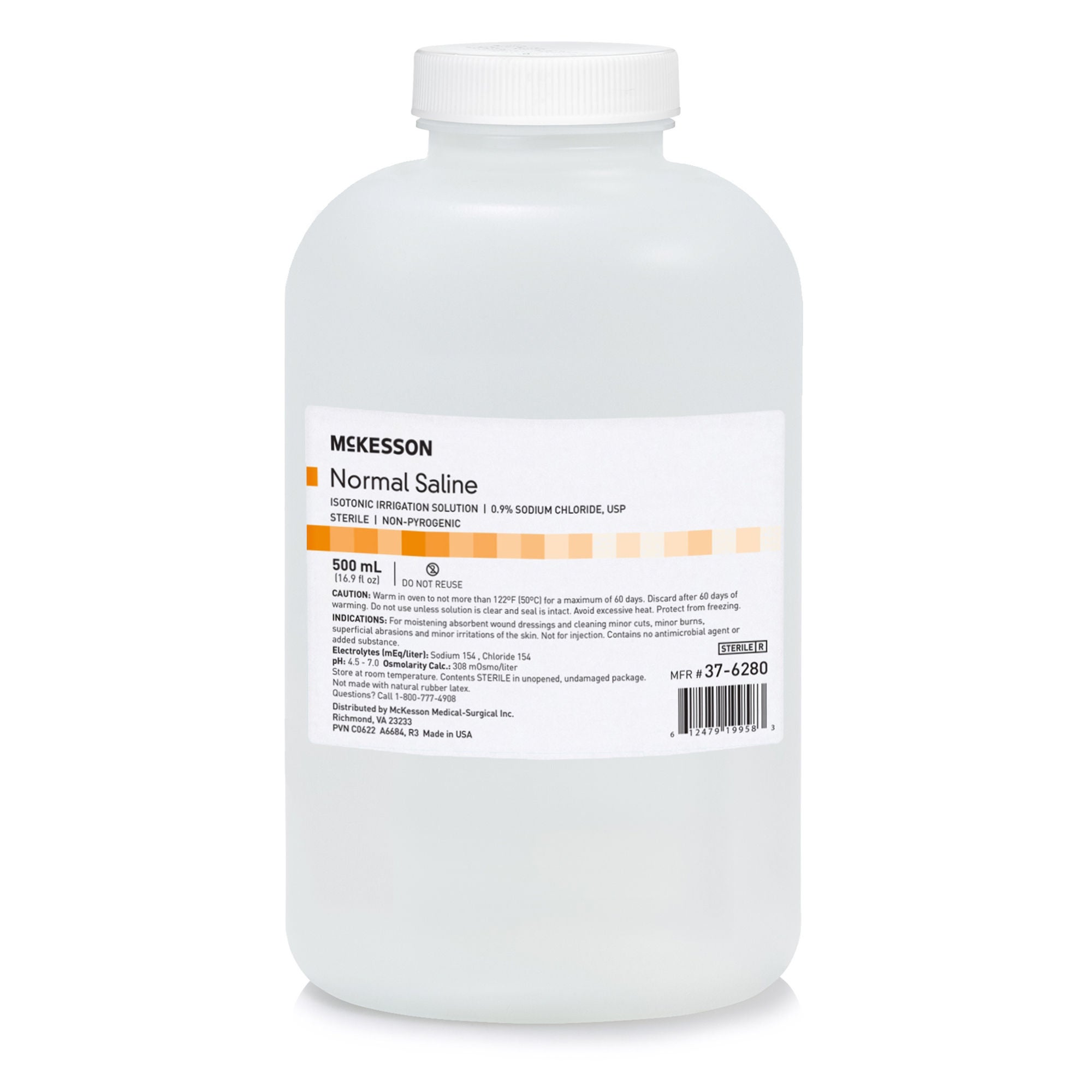 McKesson 0.9% Sodium Chloride Saline Irrigation Solution, 500 mL Bottle