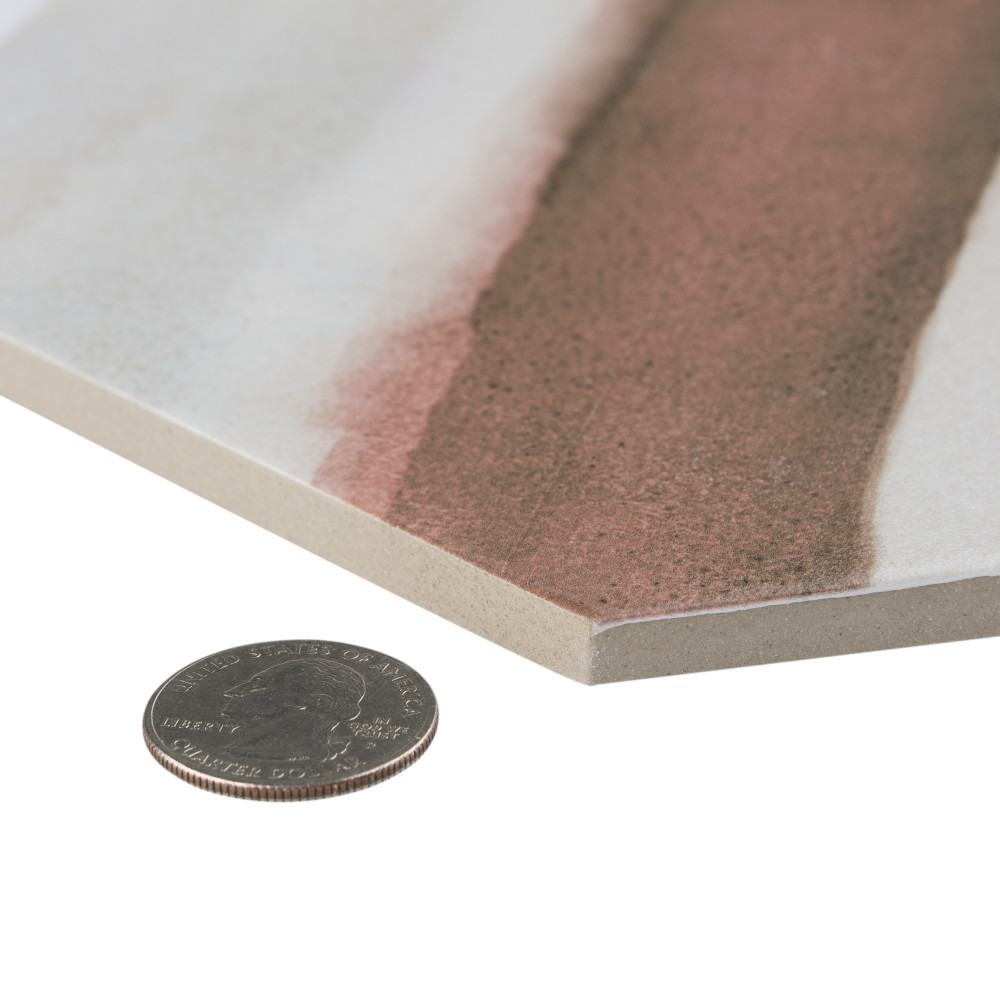 Matter Hex Canvas Bone Red 7-7/8 in. x 9 in. Porcelain Floor and Wall Tile