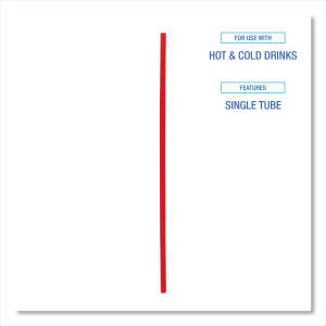 Boardwalk, Single-Tube Stir-Straws,5.25", Polypropylene, Red