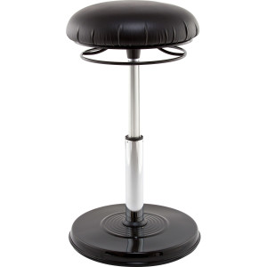 Kore Design&trade; Office PLUS Everyday Adjustable Chair 18.5-26.75in, Leather-Like Black