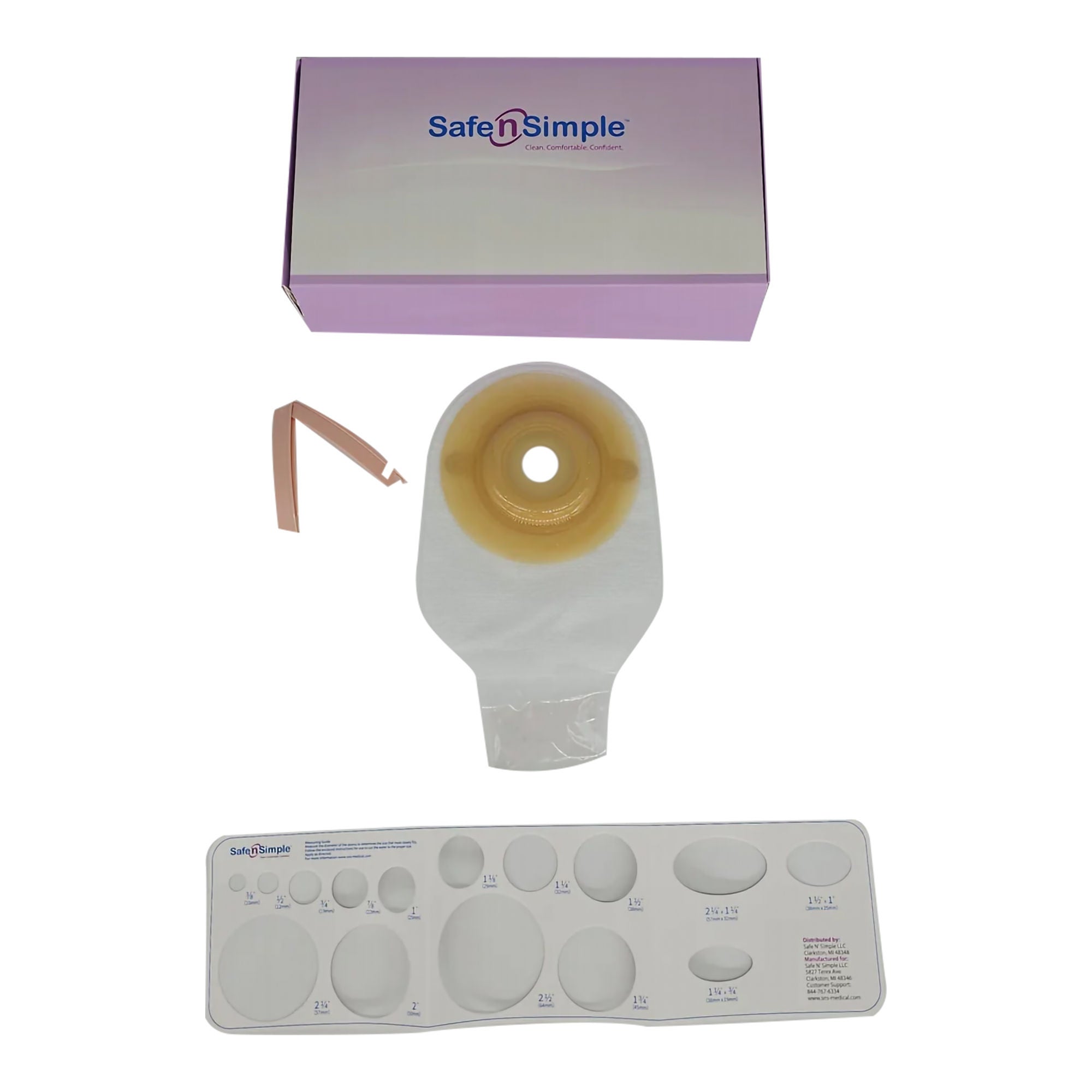Safe N Simple POUCH, OSTOMY 1PC EXT STD TRNSPRNT 1"X12" (10/BX 8BX/CS)